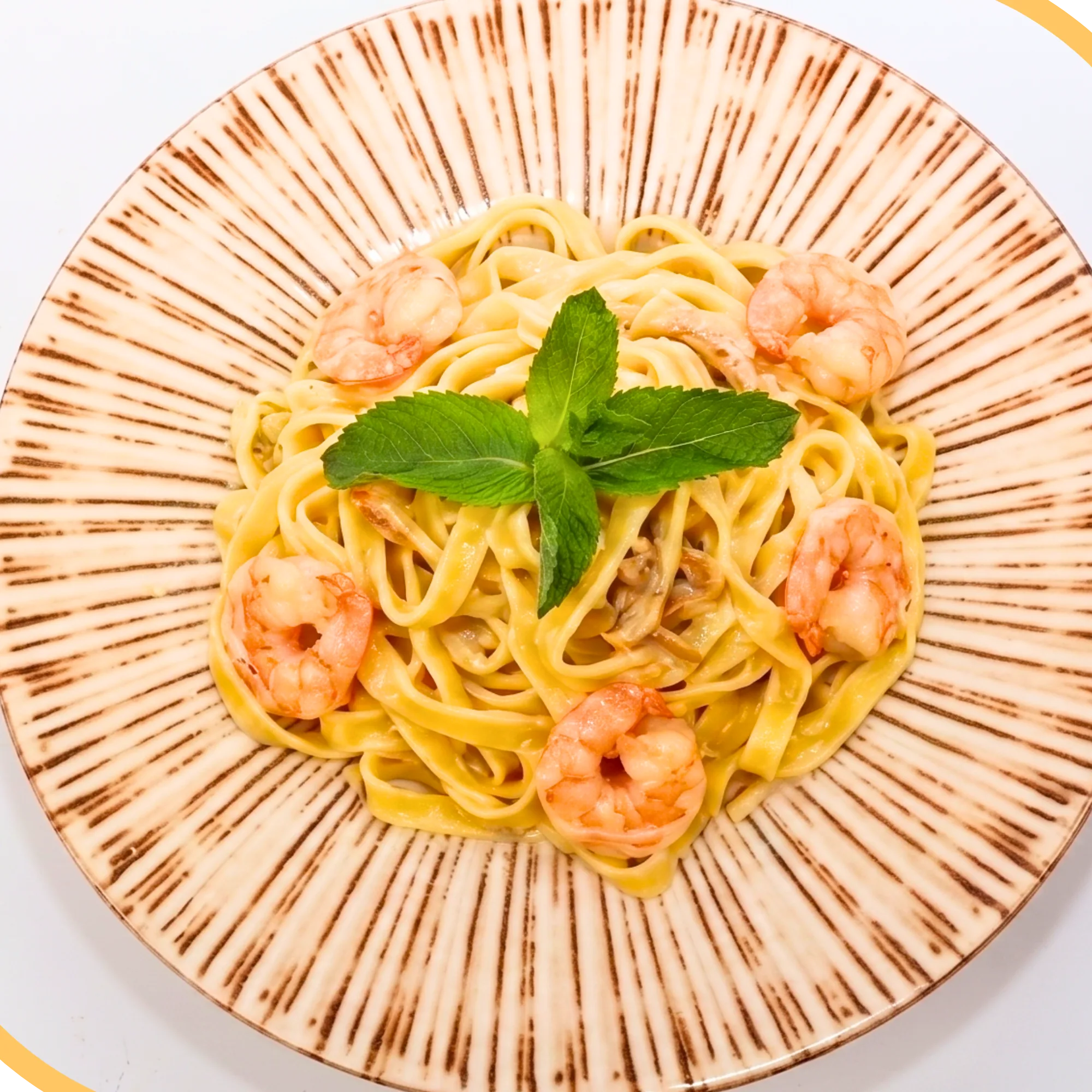 Pasta mit Garnelen und Sahnesauce