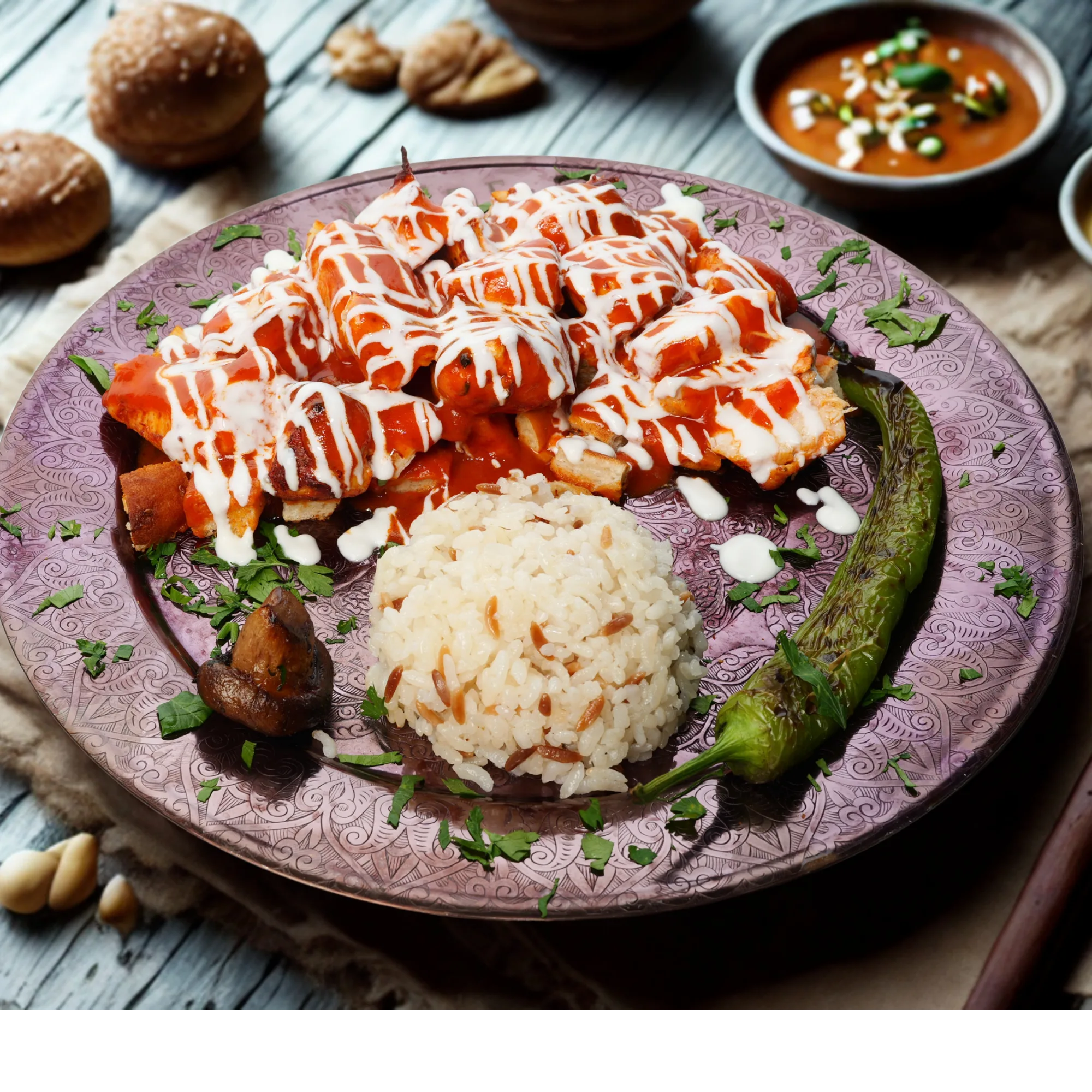 Hühnchen-Hackfleisch-Beyti-Kebab